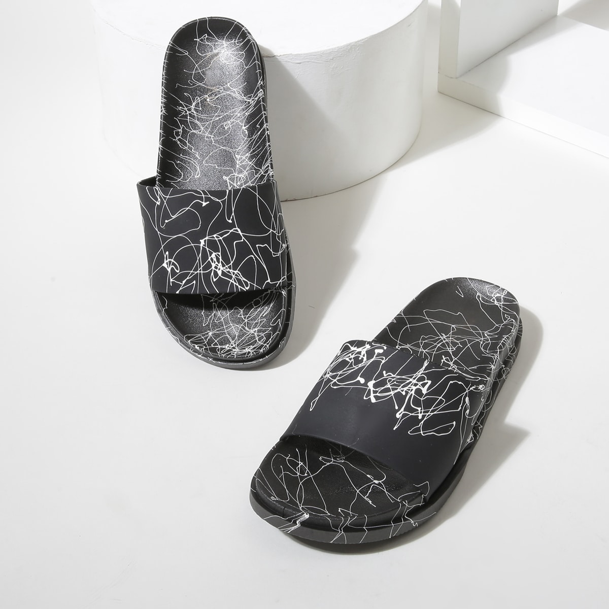 Image of Abstract Open Toe Sliders