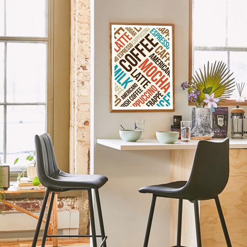 

Letter Graphic Wall Painting Without Frame, Multicolor