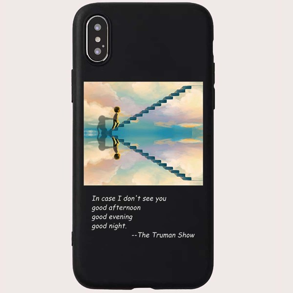 

1pc Slogan Graphic iPhone Case, Multicolor