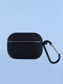 1pc Solid AirPods Pro Case - Black - View 2