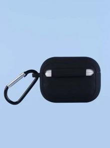 1pc Solid AirPods Pro Case - Black - View 3