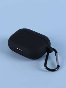 1pc Solid AirPods Pro Case - Black - View 5