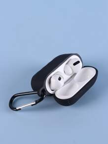 1pc Solid AirPods Pro Case - Black - View 6