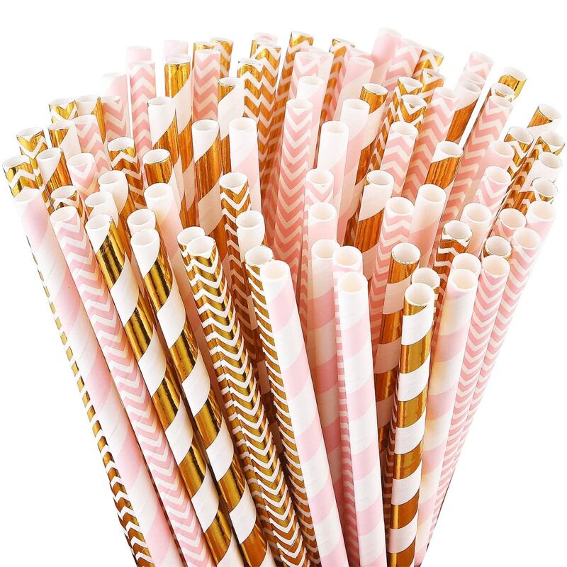 

40pcs Spiral Striped Random Disposable Straw, Multicolor