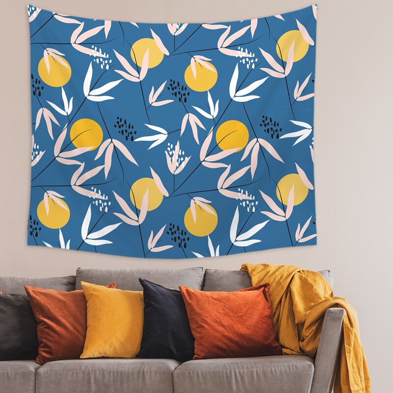 

Orange Print Tapestry, Multicolor
