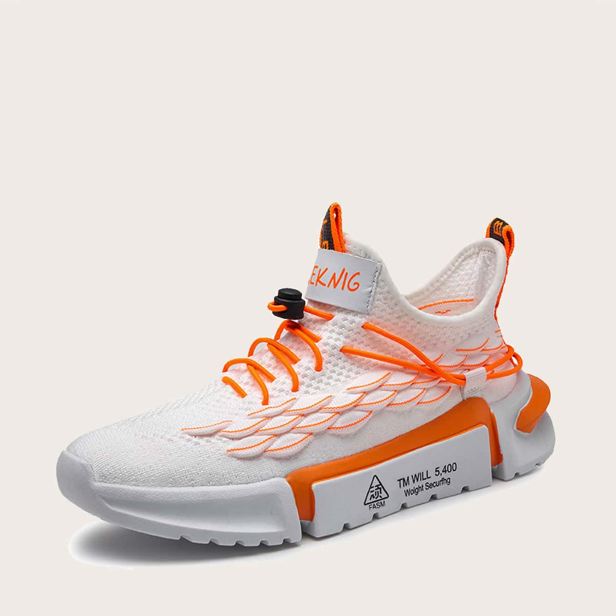 

Guys Fish Scale Decor Low Top Sneakers, Orange