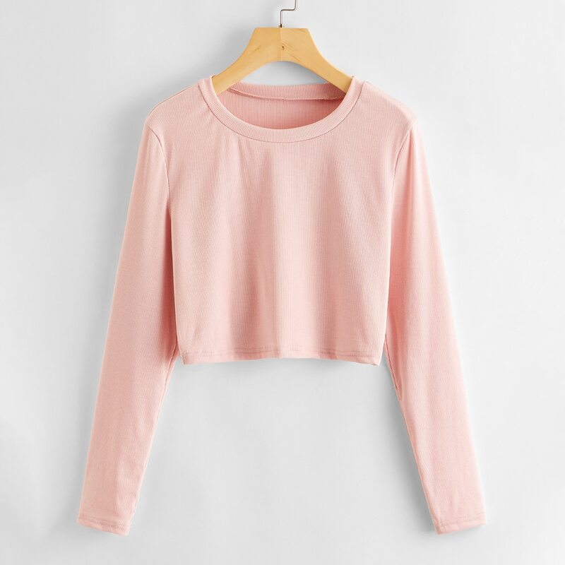 

Solid Crop Tee, Baby pink