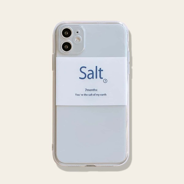 

1pc Slogan Graphic Clear iPhone Case