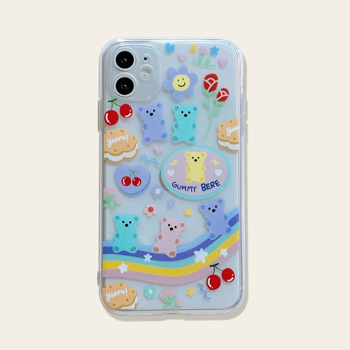 

1pc Cartoon Graphic iPhone Case, Multicolor