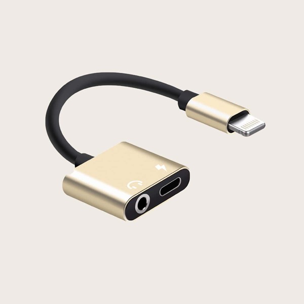 

1pc iPhone Audio Charge Adapter, Gold