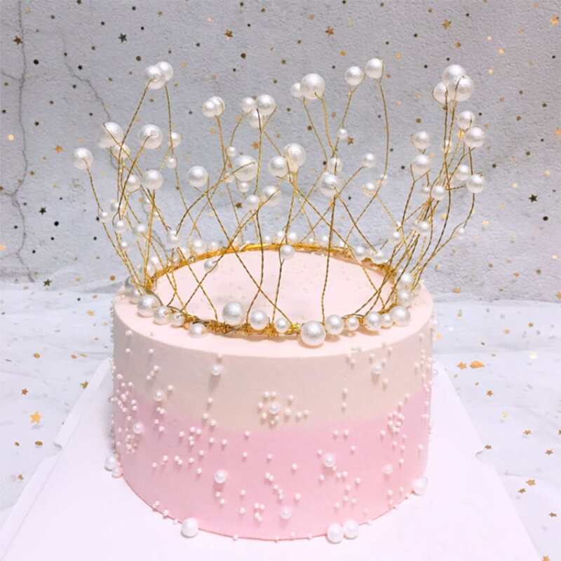 

1pc Faux Pearl Cake Decoration, Multicolor