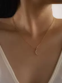 Collar con diamante de imitación - Amarillo Oro - Ver 1