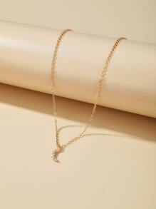 Collar con diamante de imitación - Amarillo Oro - Ver 4