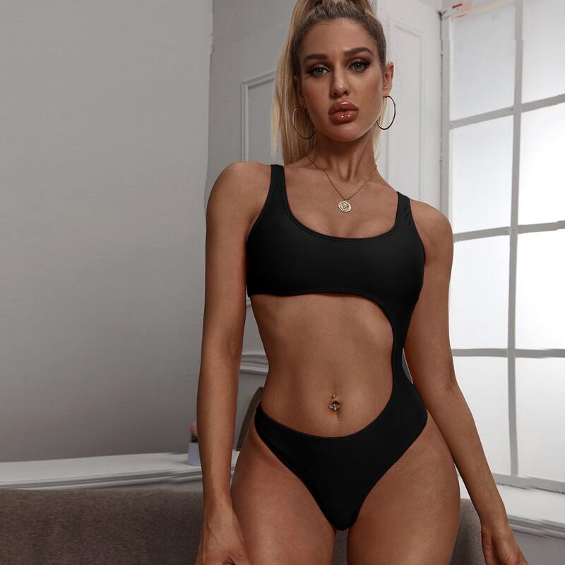 

Cut Out One Piece Swimsuit, Black