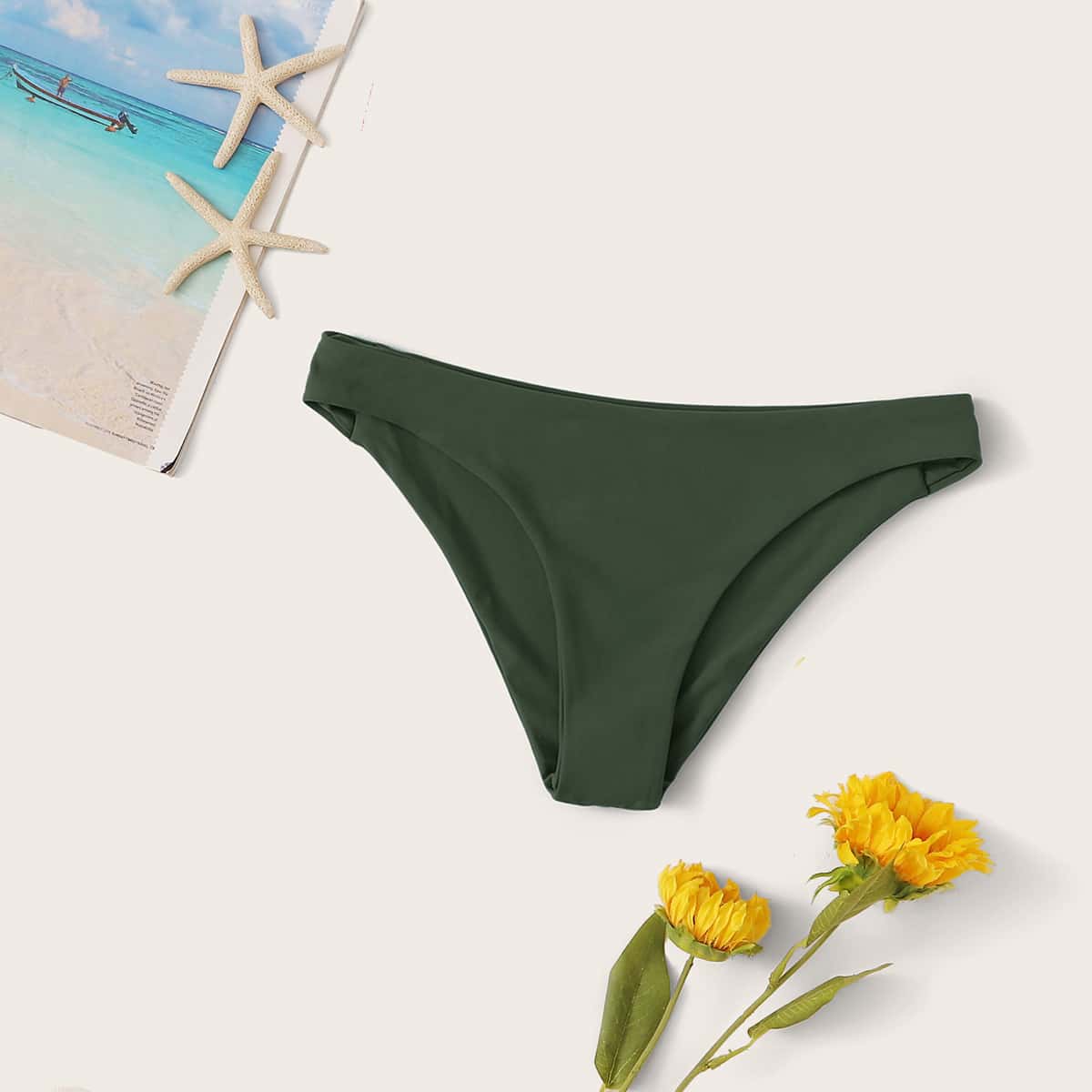 

Solid bikini Panty, Army green
