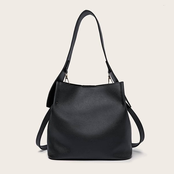 

Minimalist Shoulder Bag With Inner Bag, Black