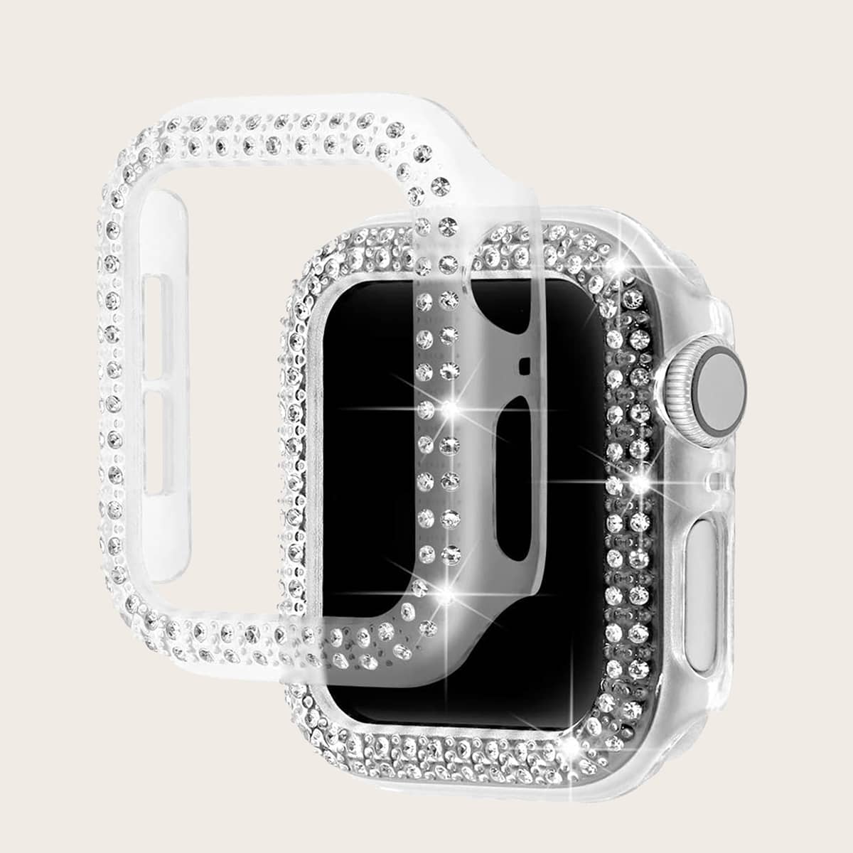 

1pc Rhinestone Decor Clear iWatch Case