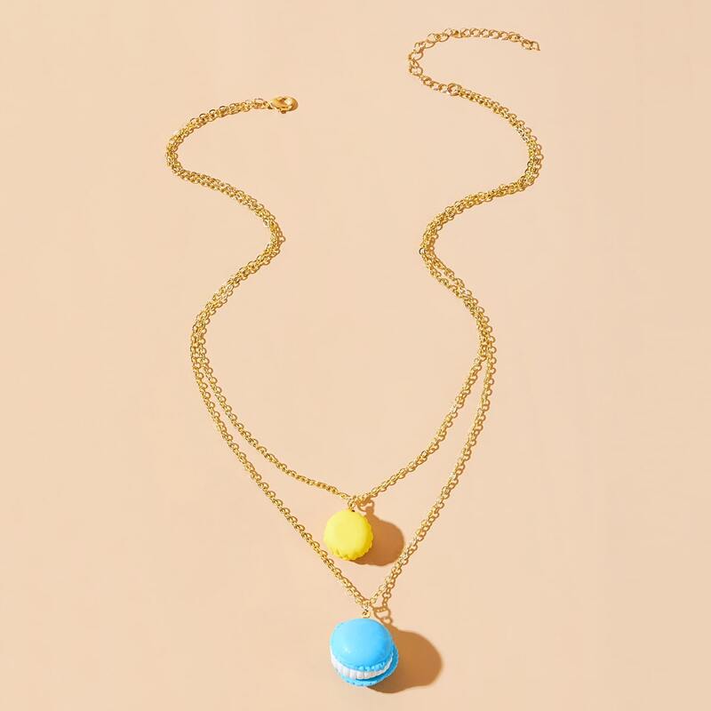 

Macaron Layered Chain Necklace, Gold