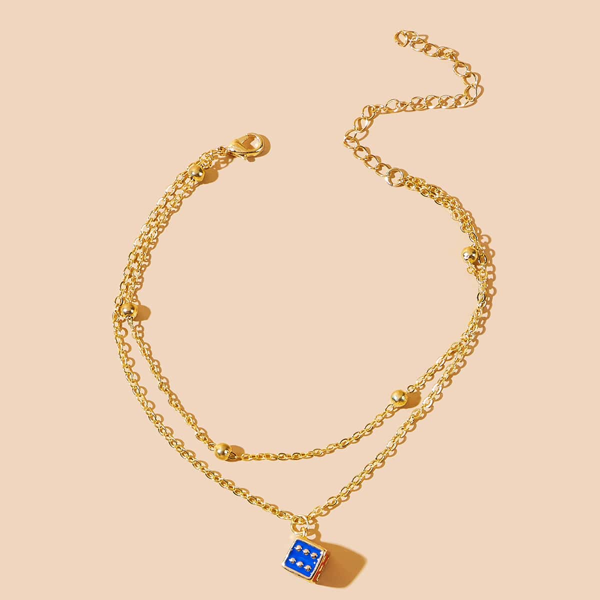 

Dice Chain Anklet, Gold