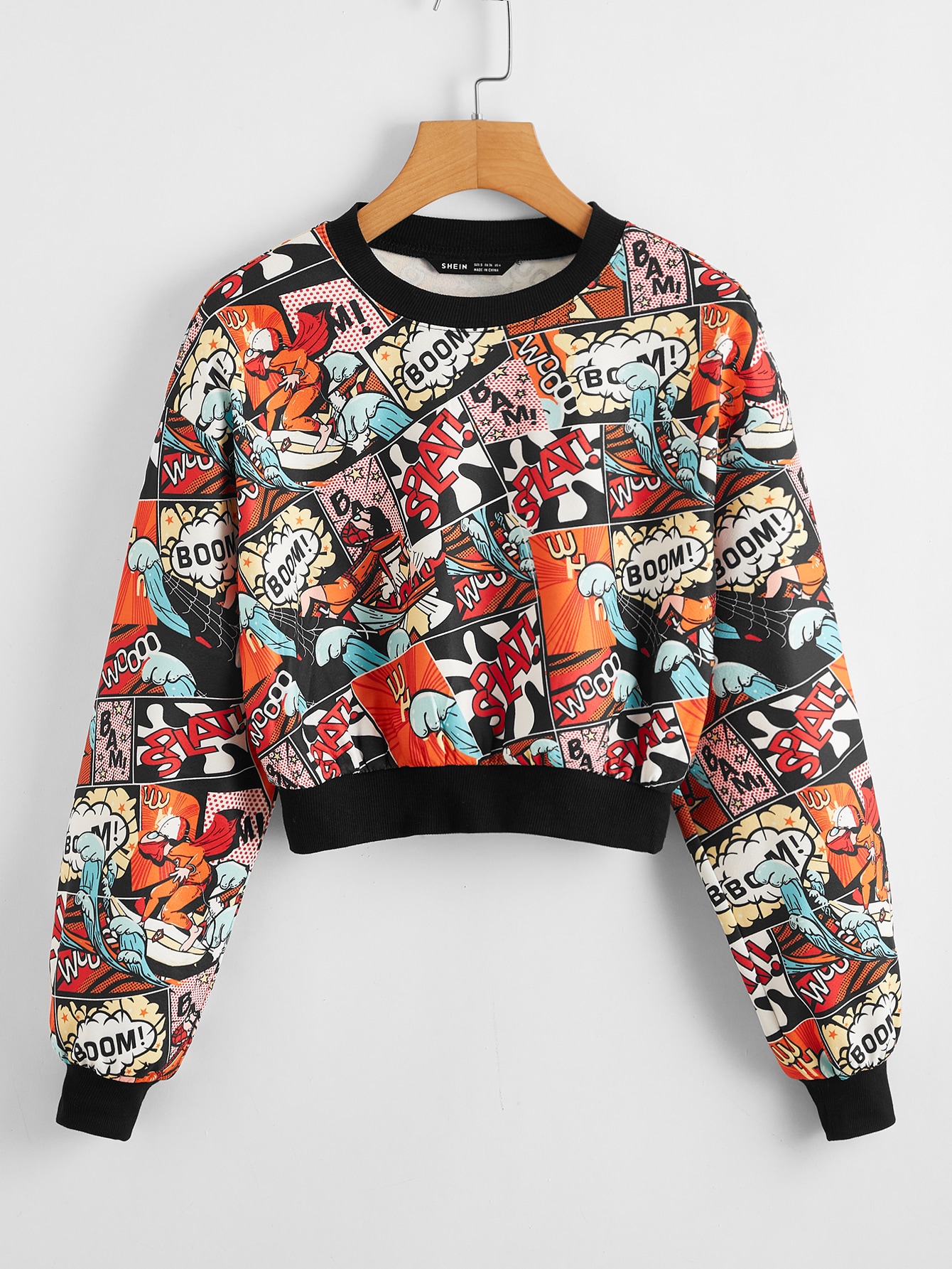 Drop Shoulder Pop Art Print Pullover thumbnail