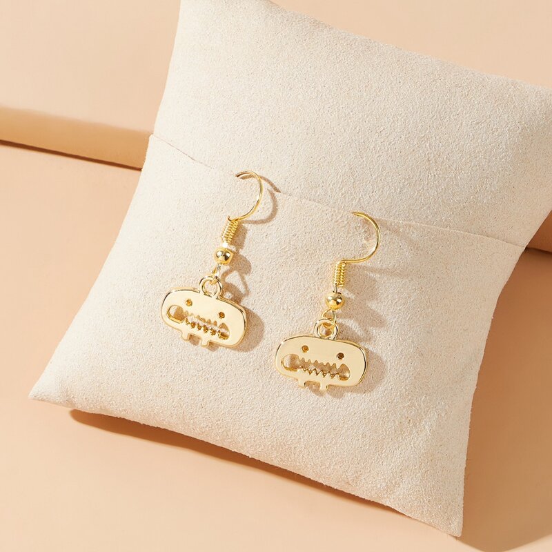 

Cartoon Drop Earrings, Gold