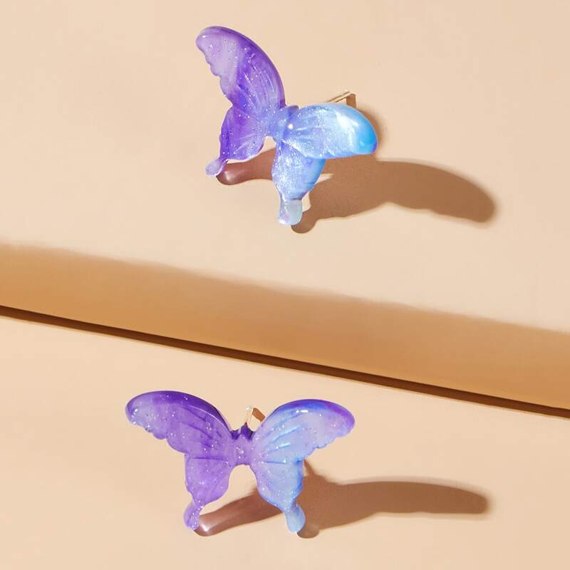 

Butterfly Stud Earrings, Multicolor