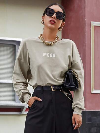 Свитшот с текстовым принтом