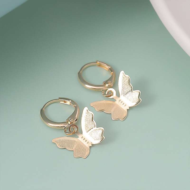 

Butterfly Drop Earrings, Gold