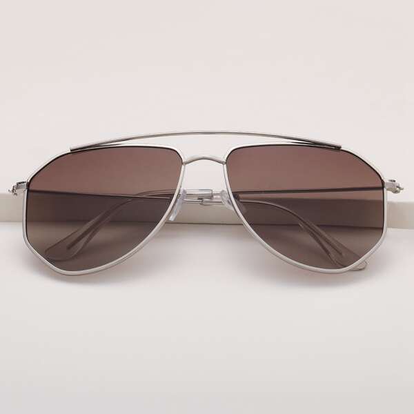 

Metal Frame Aviator Sunglasses, Brown