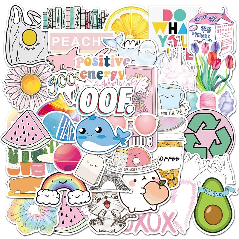 

50pcs Cartoon Graphic Sticker, Multicolor