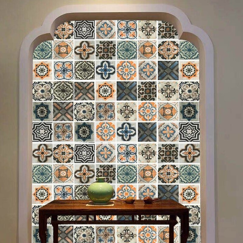 

1sheet Vintage Pattern Wall Sticker, Multicolor