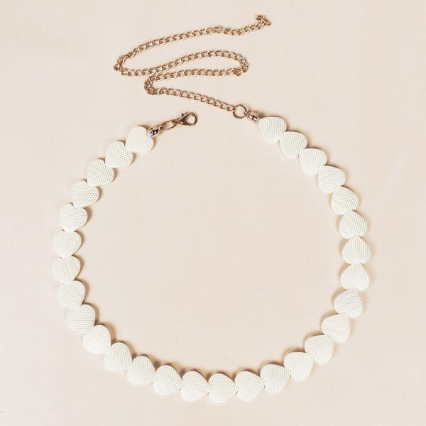 

Kids Heart Decor Waist Chain Belt, Beige