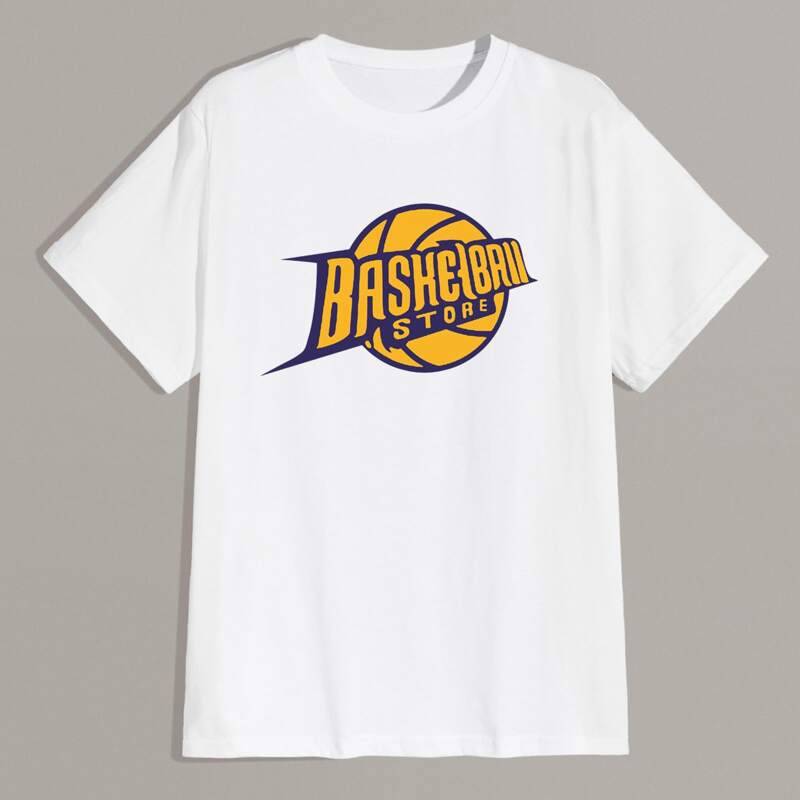 

Guys Basketball Graphic Tee, White