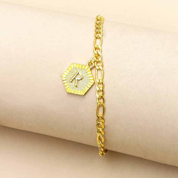 

Letter Decor Charm Anklet, Gold