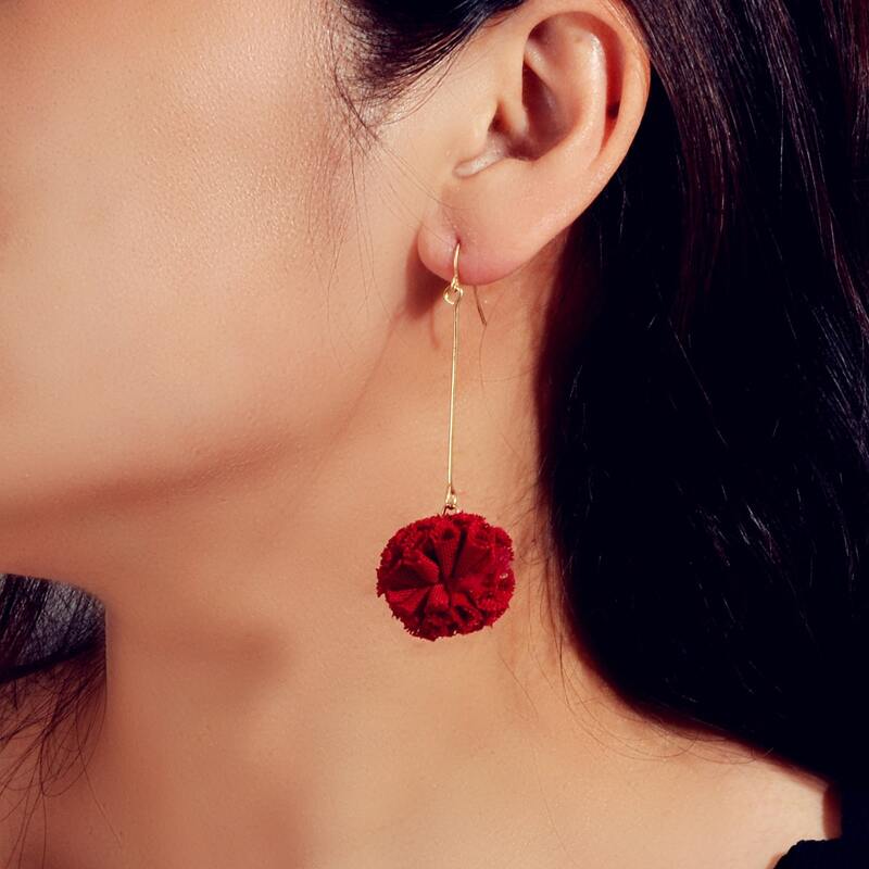 

Hydrangea Drop Earrings, Burgundy