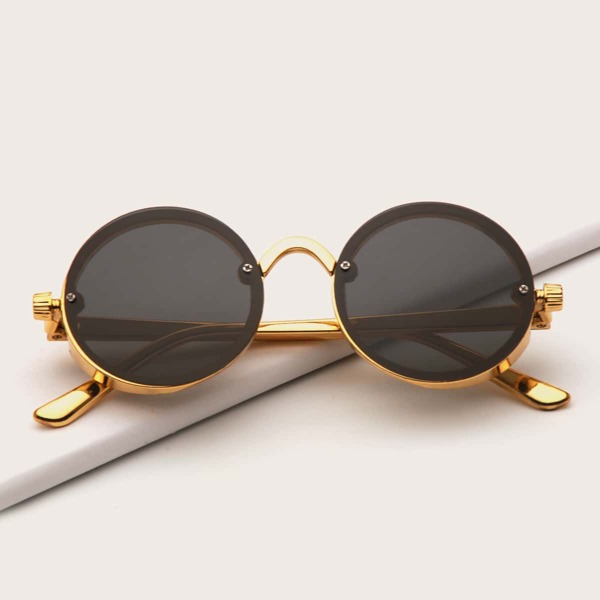 

Men Round Shaped Sunglasses, Gold