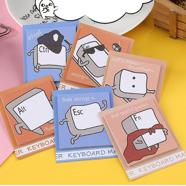 

1pack Key Print Random Sticky Note, Multicolor