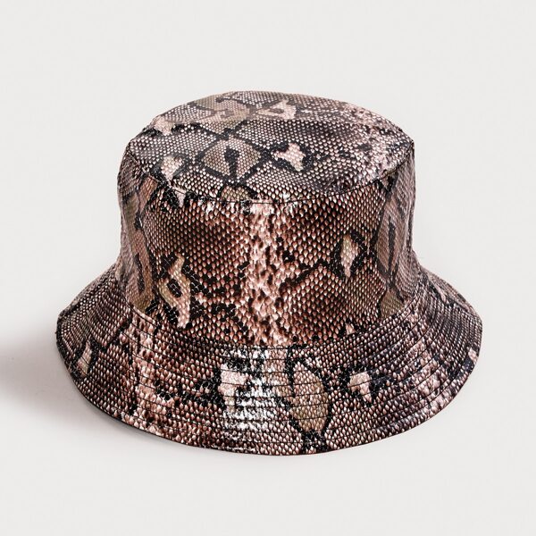 

Snakeskin Pattern Bucket Hat, Brown