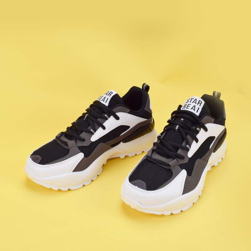 

Guys Lace-up Front Mesh Panel Sneakers, Black