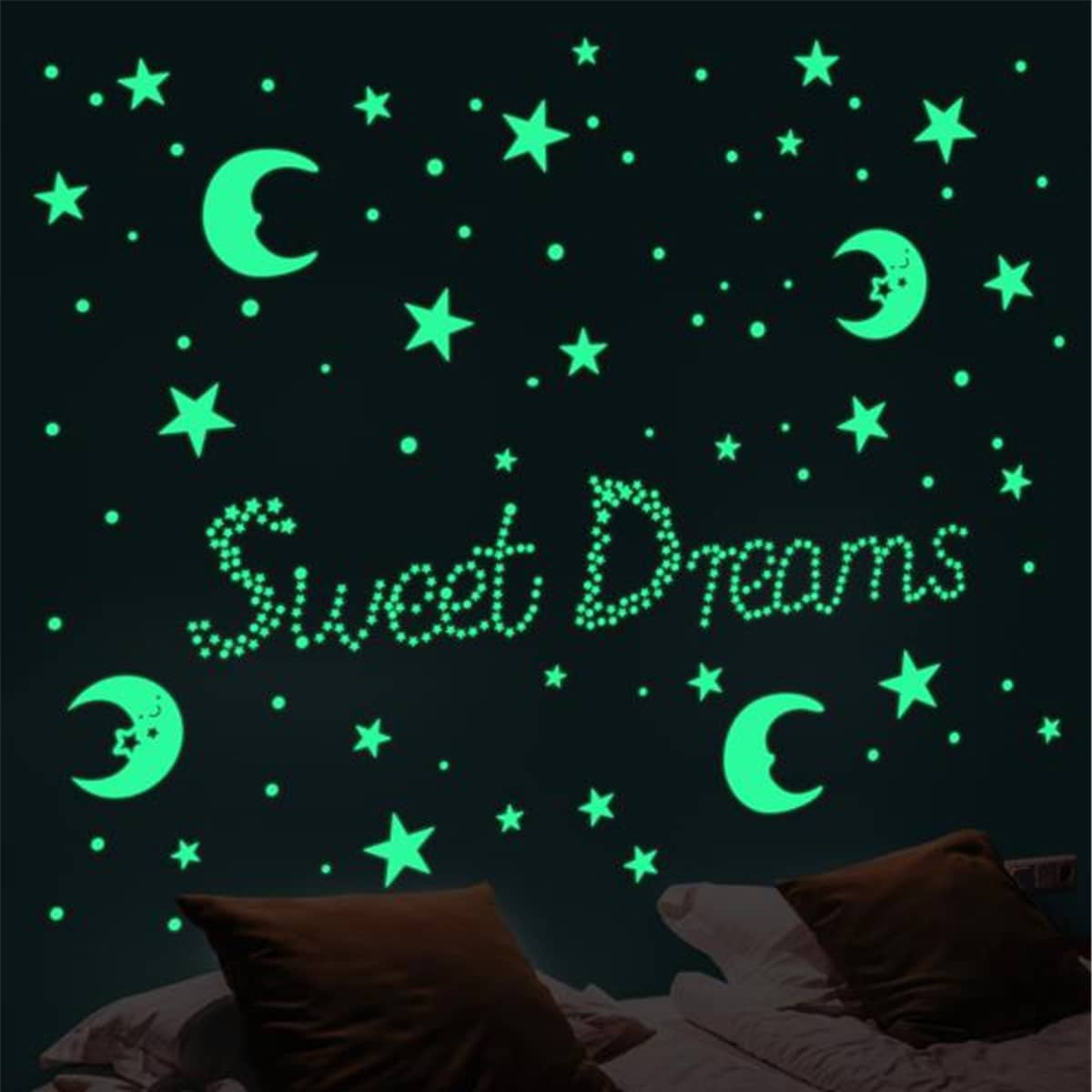 

3pcs DIY Luminous Wall Sticker, Lime green