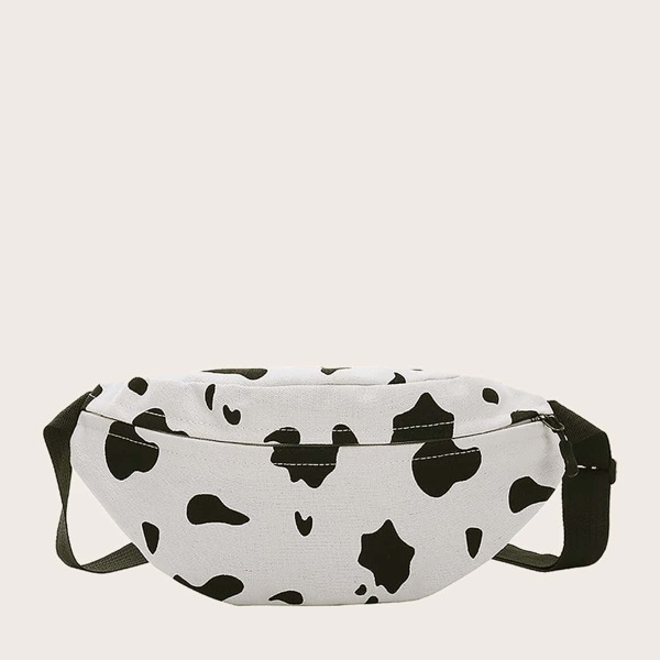

Girls Cow Print Fanny Pack, White