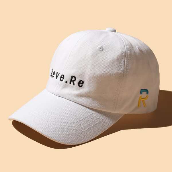 

Letter Embroidery Baseball Cap, White