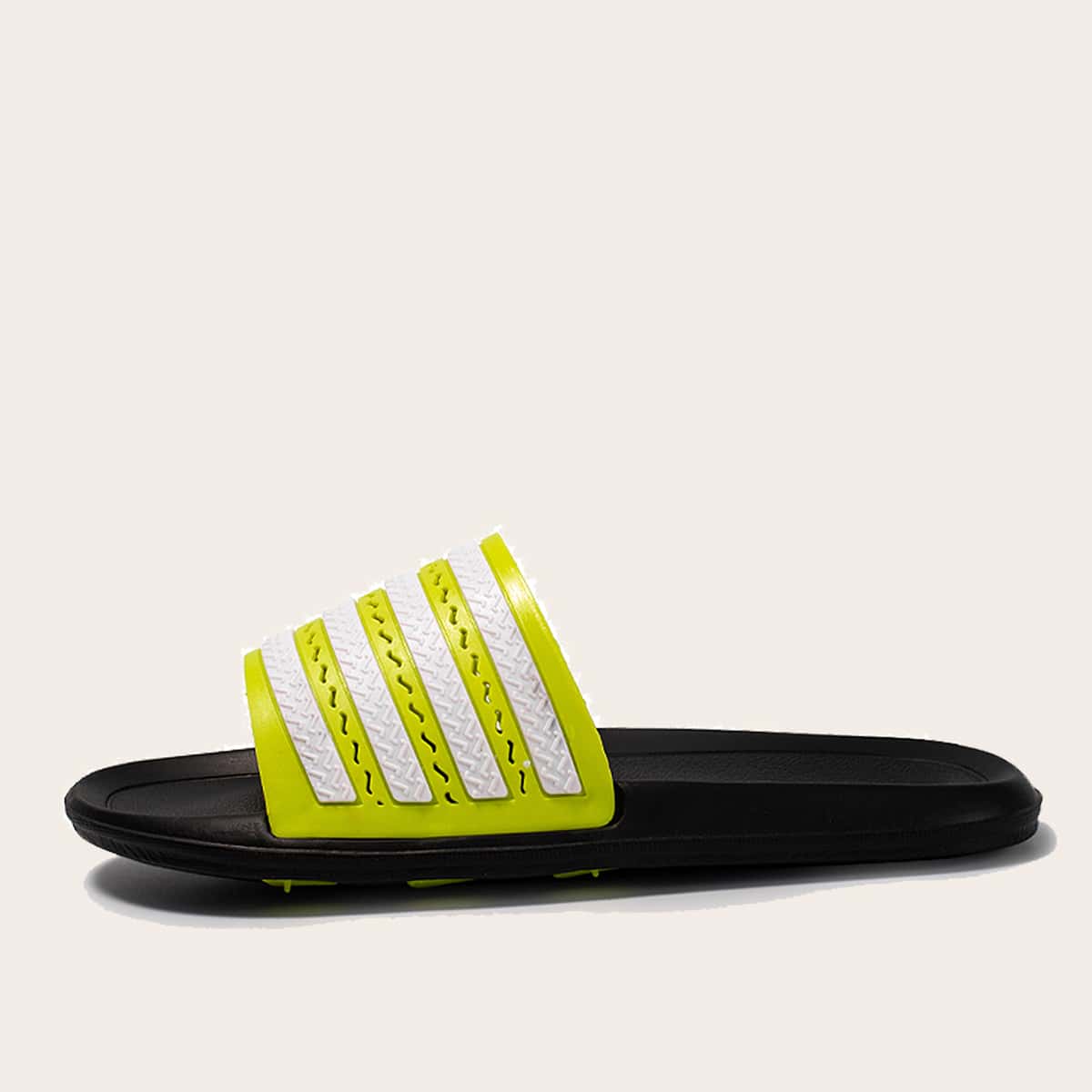 

Guys Striped Graphic Slides, Green bright