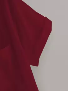 SHEIN LUNE Áo thun Túi màu trơn Màu Tím Giải trí - Màu Tím - Xem 3