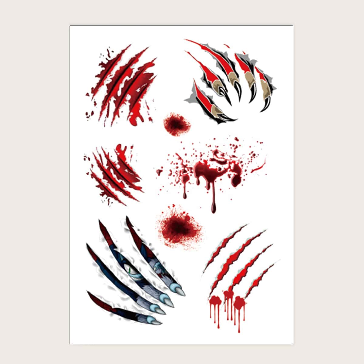 

1sheet Halloween Pattern Tattoo Sticker, Multicolor