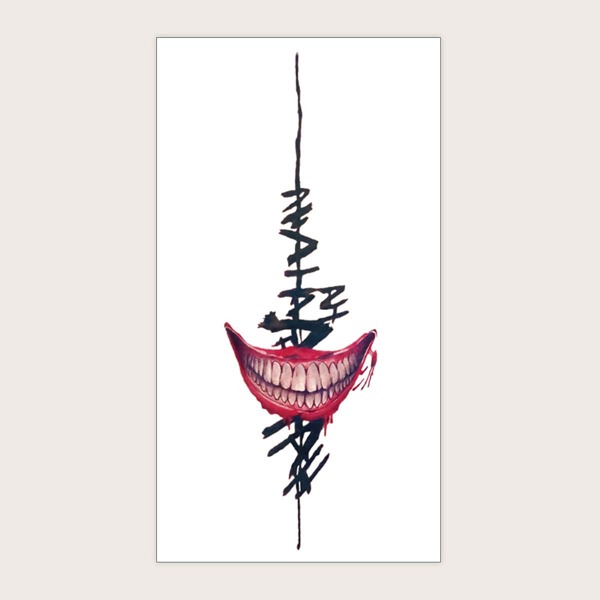 

1sheet Halloween Pattern Tattoo Sticker, Black