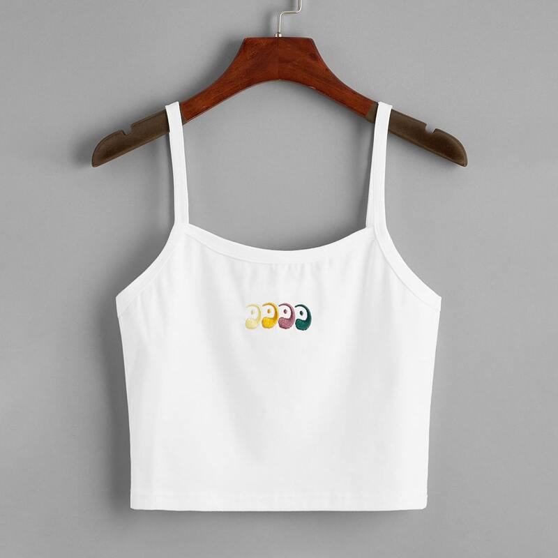 

Embroidery Graphic White Cami