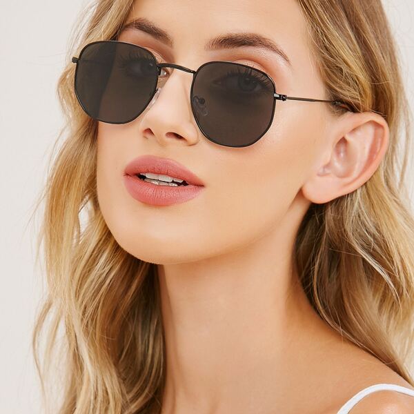 

Thin Metal Frame Classic Sunglasses, Black