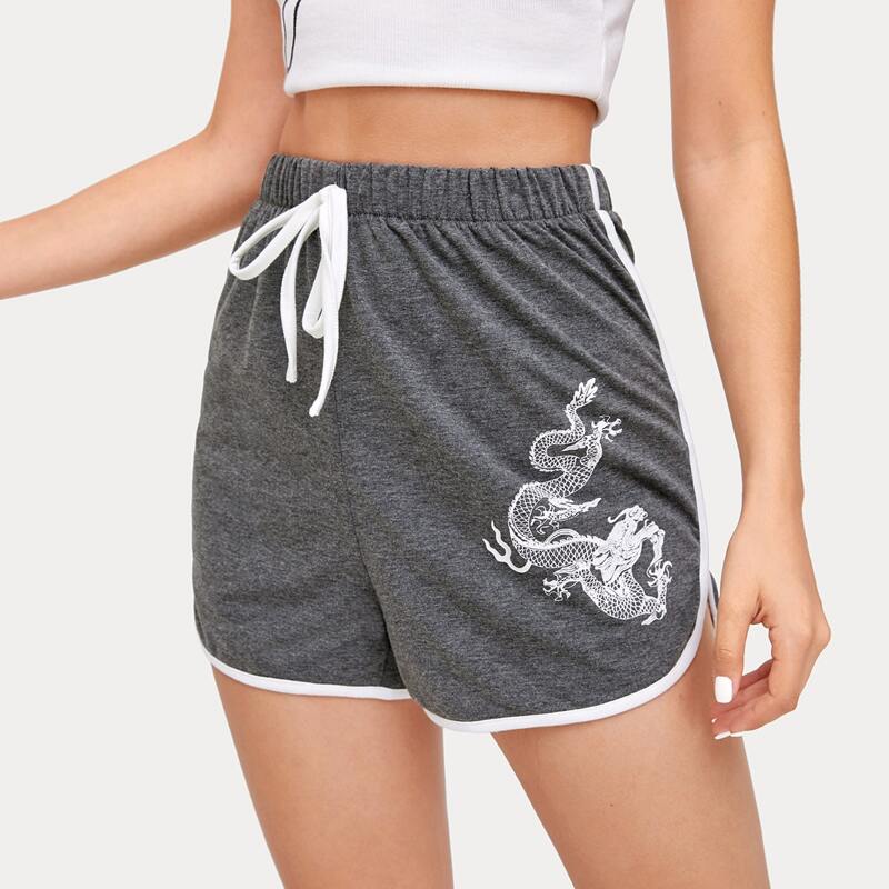 

Dragon Graphic Dolphin Shorts, Light grey