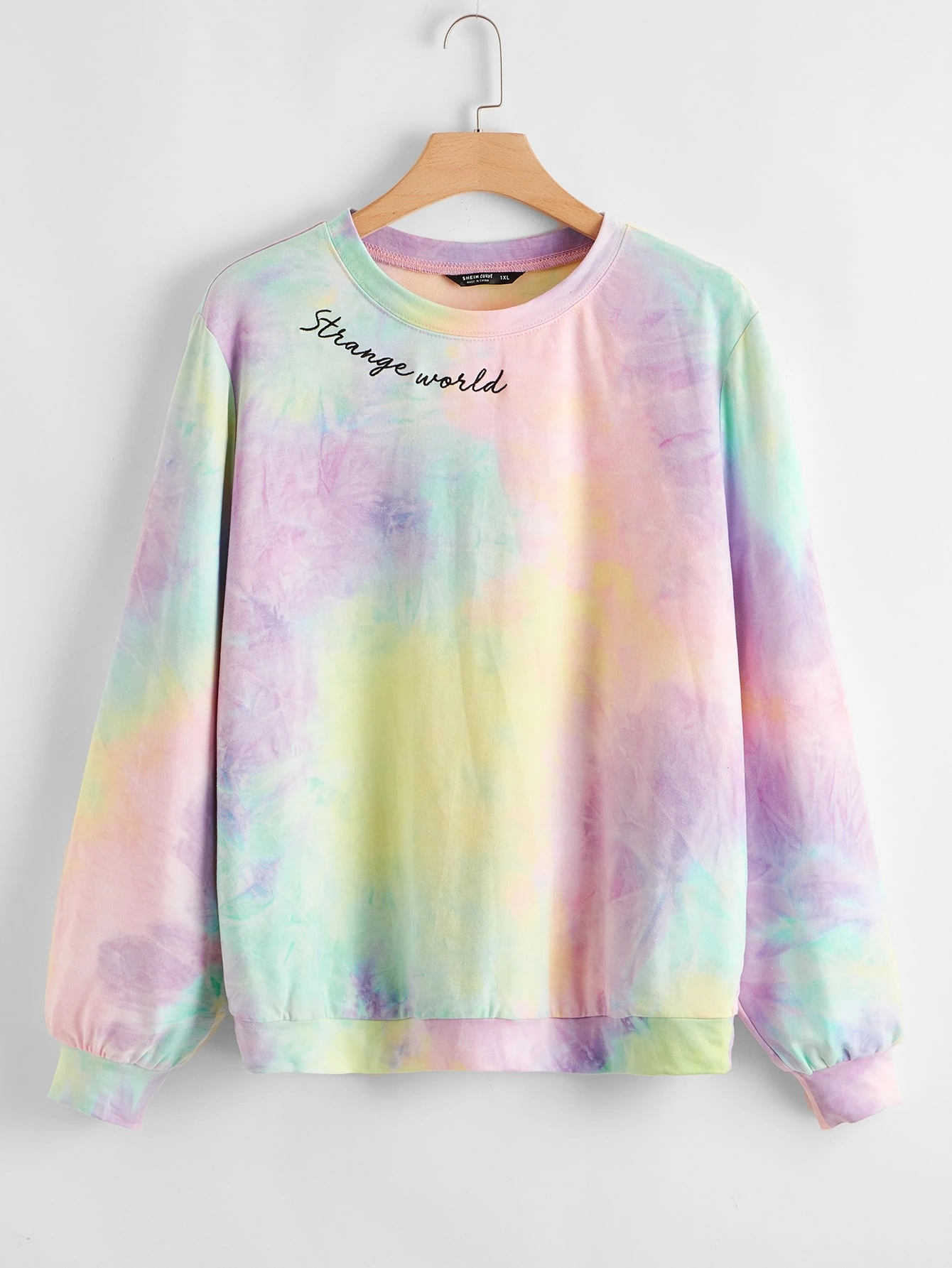 tie dye sweatshirt with name embroidered